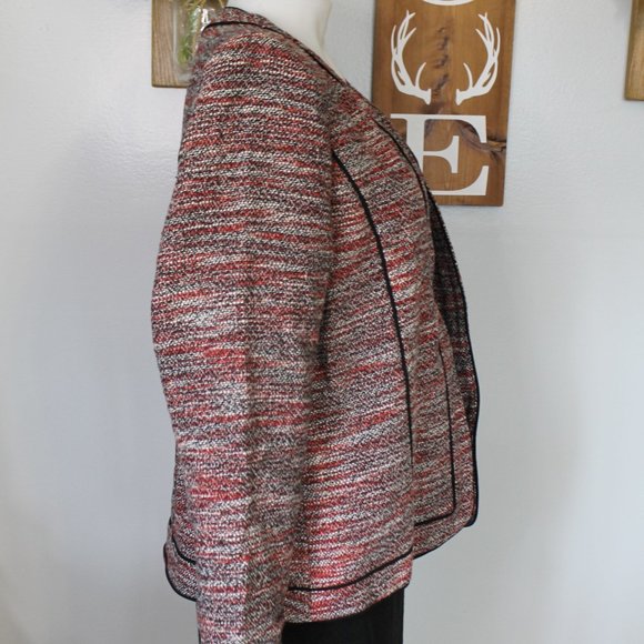 Kasper Open-Front Tweed Jacket - Picture 2 of 5